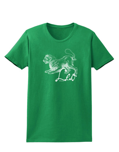 Leo Illustration Womens Dark T-Shirt-TooLoud-Kelly-Green-X-Small-Davson Sales