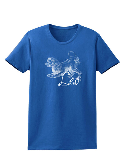 Leo Illustration Womens Dark T-Shirt-TooLoud-Royal-Blue-X-Small-Davson Sales