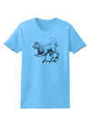 Leo Illustration Womens T-Shirt-Womens T-Shirt-TooLoud-Aquatic-Blue-X-Small-Davson Sales