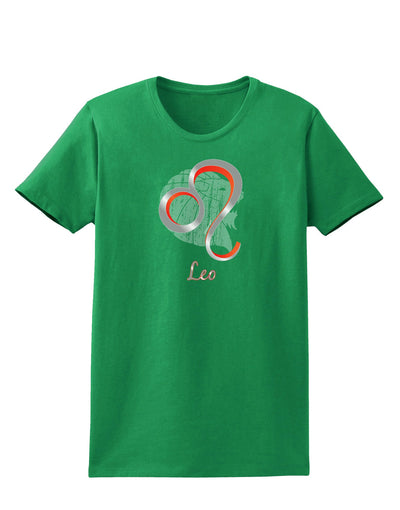 Leo Symbol Womens Dark T-Shirt-TooLoud-Kelly-Green-X-Small-Davson Sales