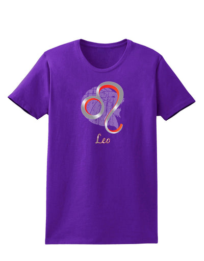 Leo Symbol Womens Dark T-Shirt-TooLoud-Purple-X-Small-Davson Sales