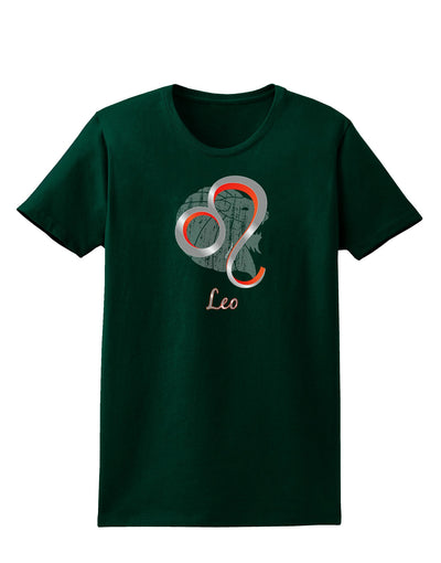 Leo Symbol Womens Dark T-Shirt-TooLoud-Forest-Green-Small-Davson Sales