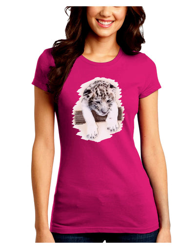 Leopard Cub Juniors Crew Dark T-Shirt-T-Shirts Juniors Tops-TooLoud-Hot-Pink-Juniors Fitted Small-Davson Sales