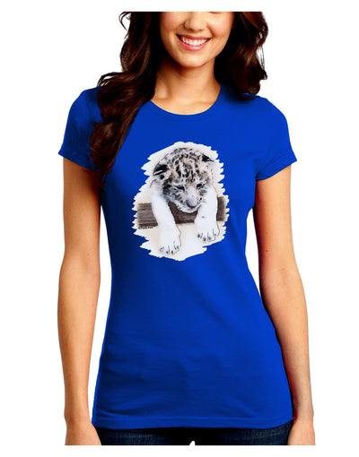 Leopard Cub Juniors Crew Dark T-Shirt-T-Shirts Juniors Tops-TooLoud-Royal-Blue-Juniors Fitted Small-Davson Sales