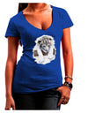 Leopard Cub Juniors V-Neck Dark T-Shirt-Womens V-Neck T-Shirts-TooLoud-Royal-Blue-Juniors Fitted Small-Davson Sales