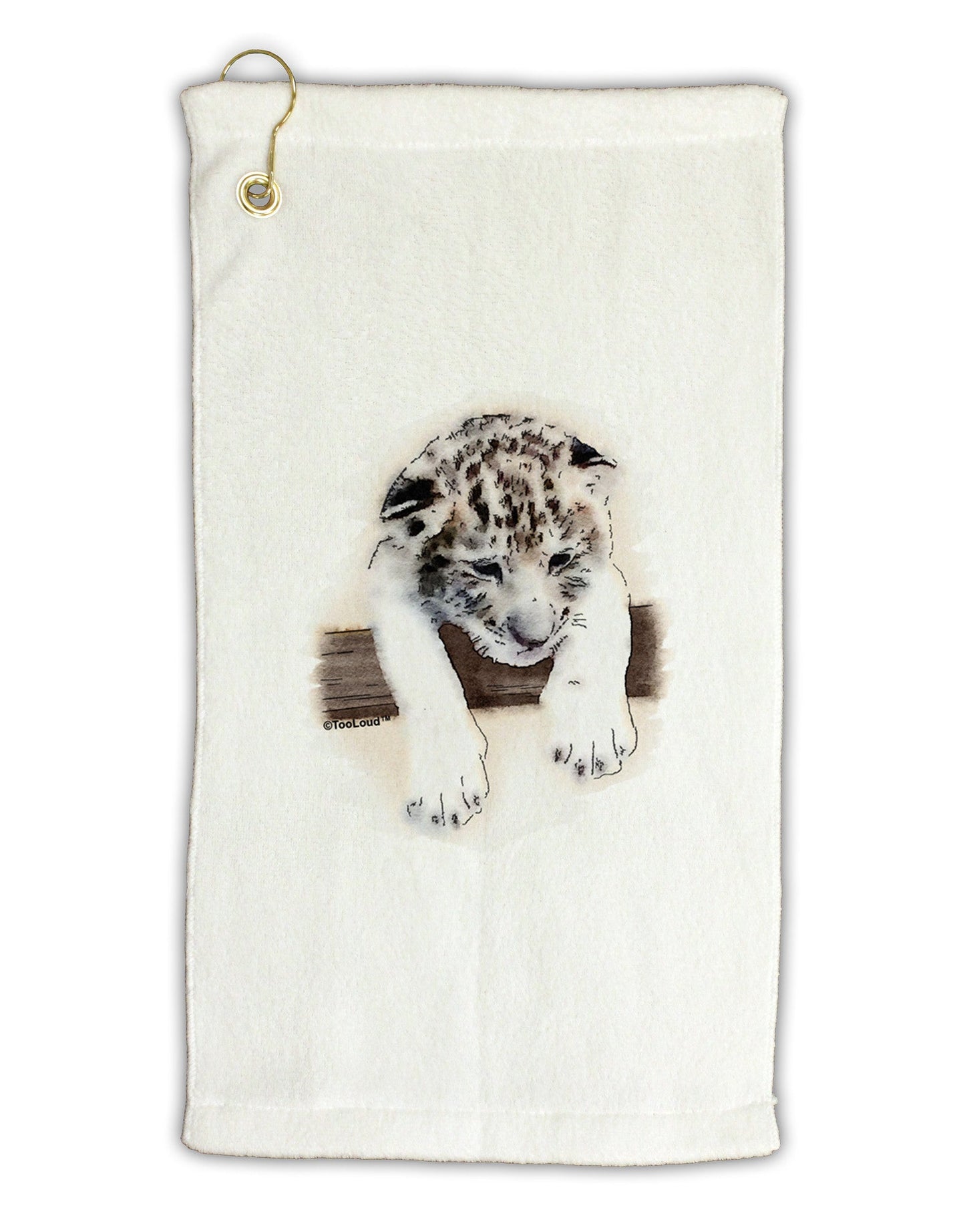 Leopard Cub Micro Terry Gromet Golf Towel 11"x19-Golf Towel-TooLoud-White-Davson Sales