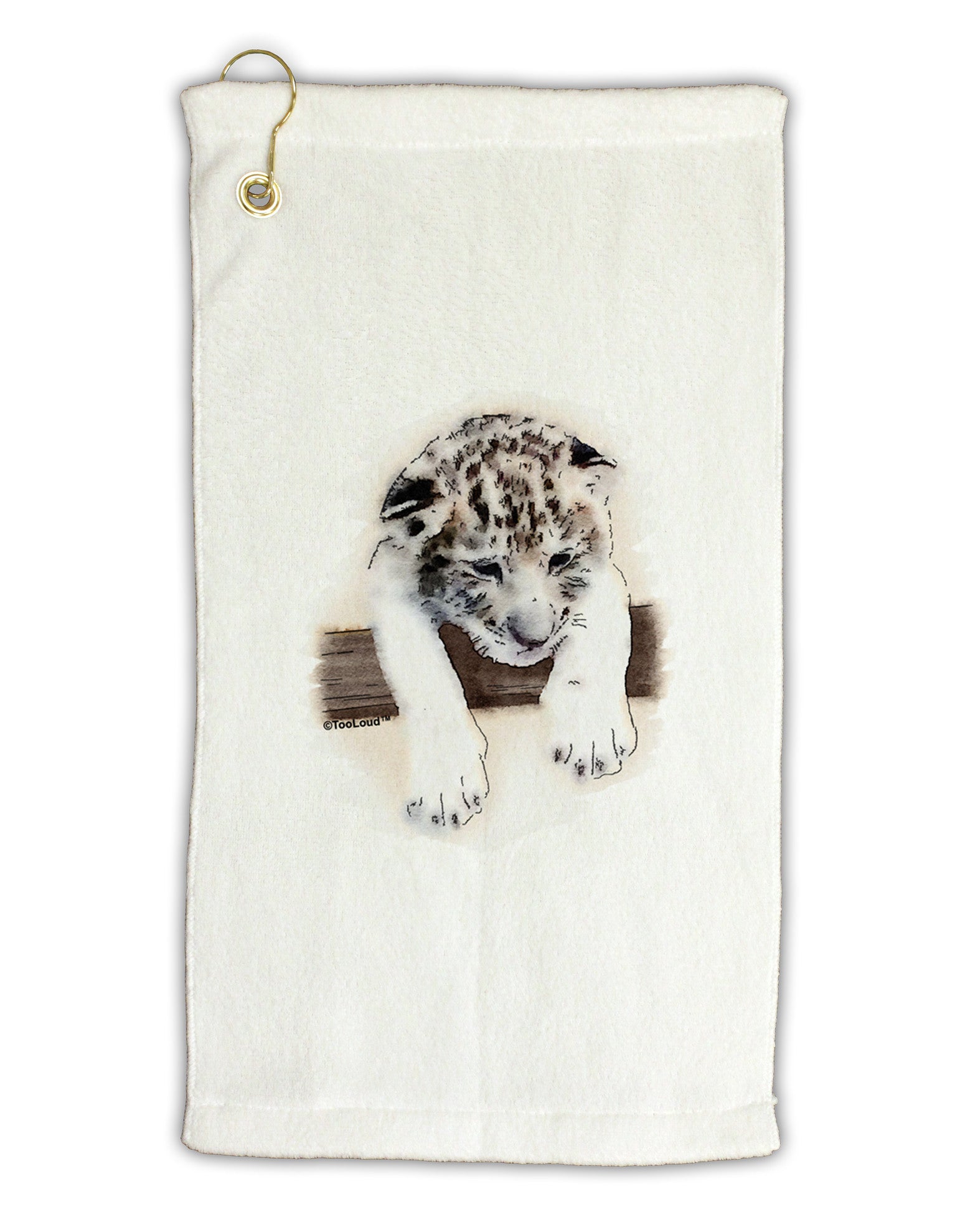 Leopard Cub Micro Terry Gromet Golf Towel 11"x19-Golf Towel-TooLoud-White-Davson Sales