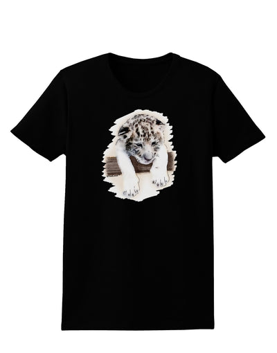 Leopard Cub Womens Dark T-Shirt-TooLoud-Black-X-Small-Davson Sales