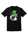 Leprechaun Disgruntled Cat Adult Dark T-Shirt-Mens T-Shirt-TooLoud-Black-Small-Davson Sales