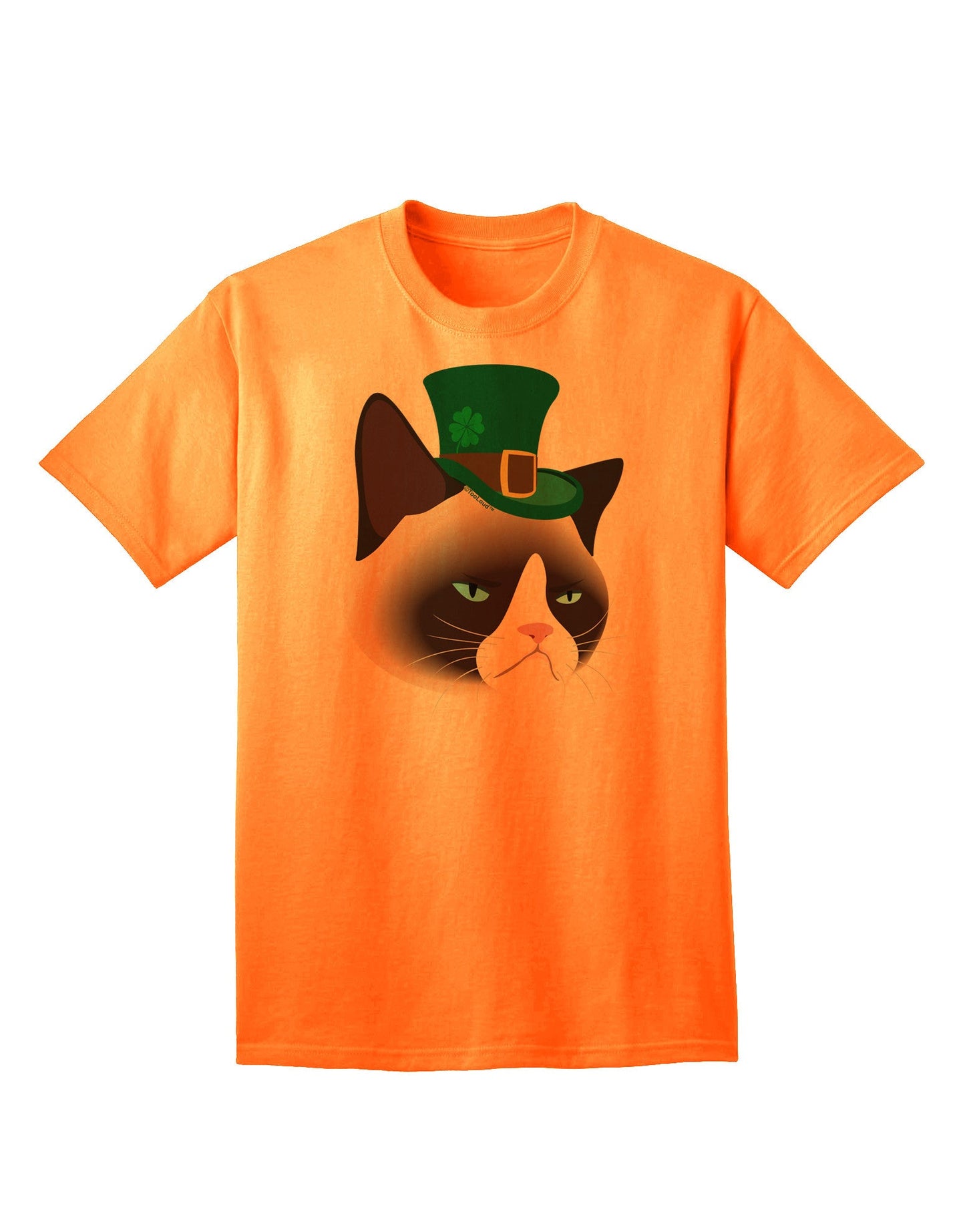 Leprechaun Disgruntled Cat Adult T-Shirt-Mens T-Shirt-TooLoud-Neon-Orange-Small-Davson Sales