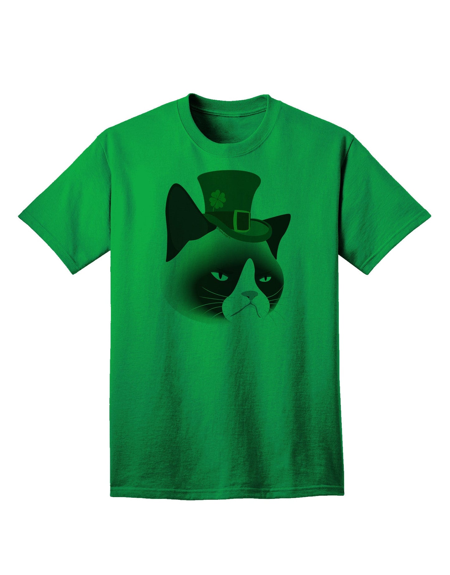 Leprechaun Disgruntled Cat Adult T-Shirt-Mens T-Shirt-TooLoud-Kelly-Green-Small-Davson Sales