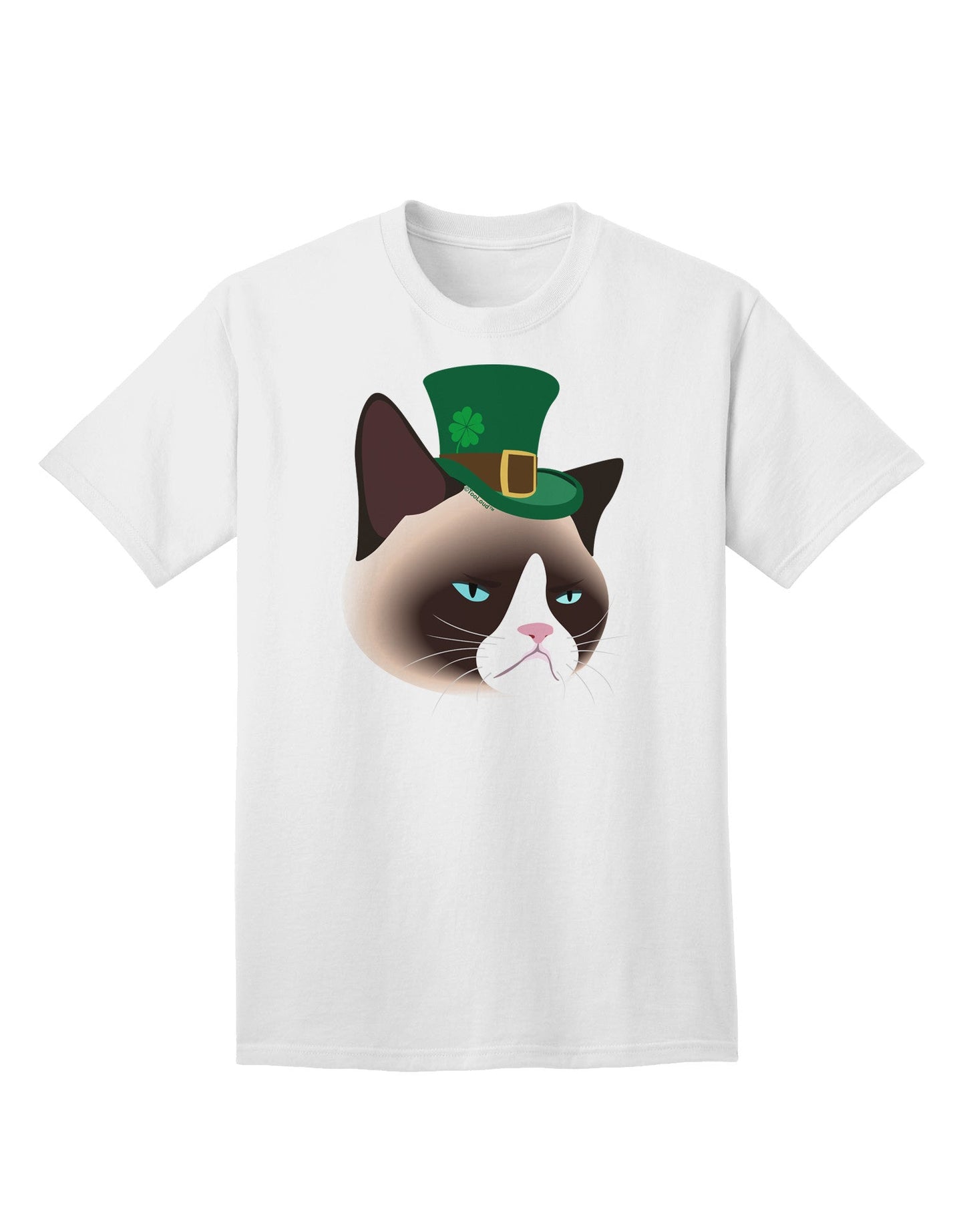 Leprechaun Disgruntled Cat Adult T-Shirt-Mens T-Shirt-TooLoud-White-Small-Davson Sales