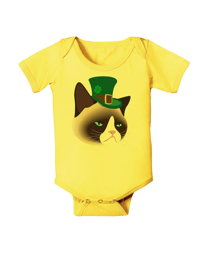 Leprechaun Disgruntled Cat Baby Romper Bodysuit-Baby Romper-TooLoud-Yellow-06-Months-Davson Sales