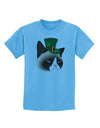 Leprechaun Disgruntled Cat Childrens T-Shirt-Childrens T-Shirt-TooLoud-Aquatic-Blue-X-Small-Davson Sales