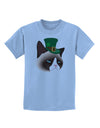 Leprechaun Disgruntled Cat Childrens T-Shirt-Childrens T-Shirt-TooLoud-Light-Blue-X-Small-Davson Sales