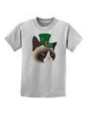 Leprechaun Disgruntled Cat Childrens T-Shirt-Childrens T-Shirt-TooLoud-AshGray-X-Small-Davson Sales