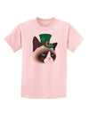 Leprechaun Disgruntled Cat Childrens T-Shirt-Childrens T-Shirt-TooLoud-PalePink-X-Small-Davson Sales