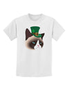 Leprechaun Disgruntled Cat Childrens T-Shirt-Childrens T-Shirt-TooLoud-White-X-Small-Davson Sales