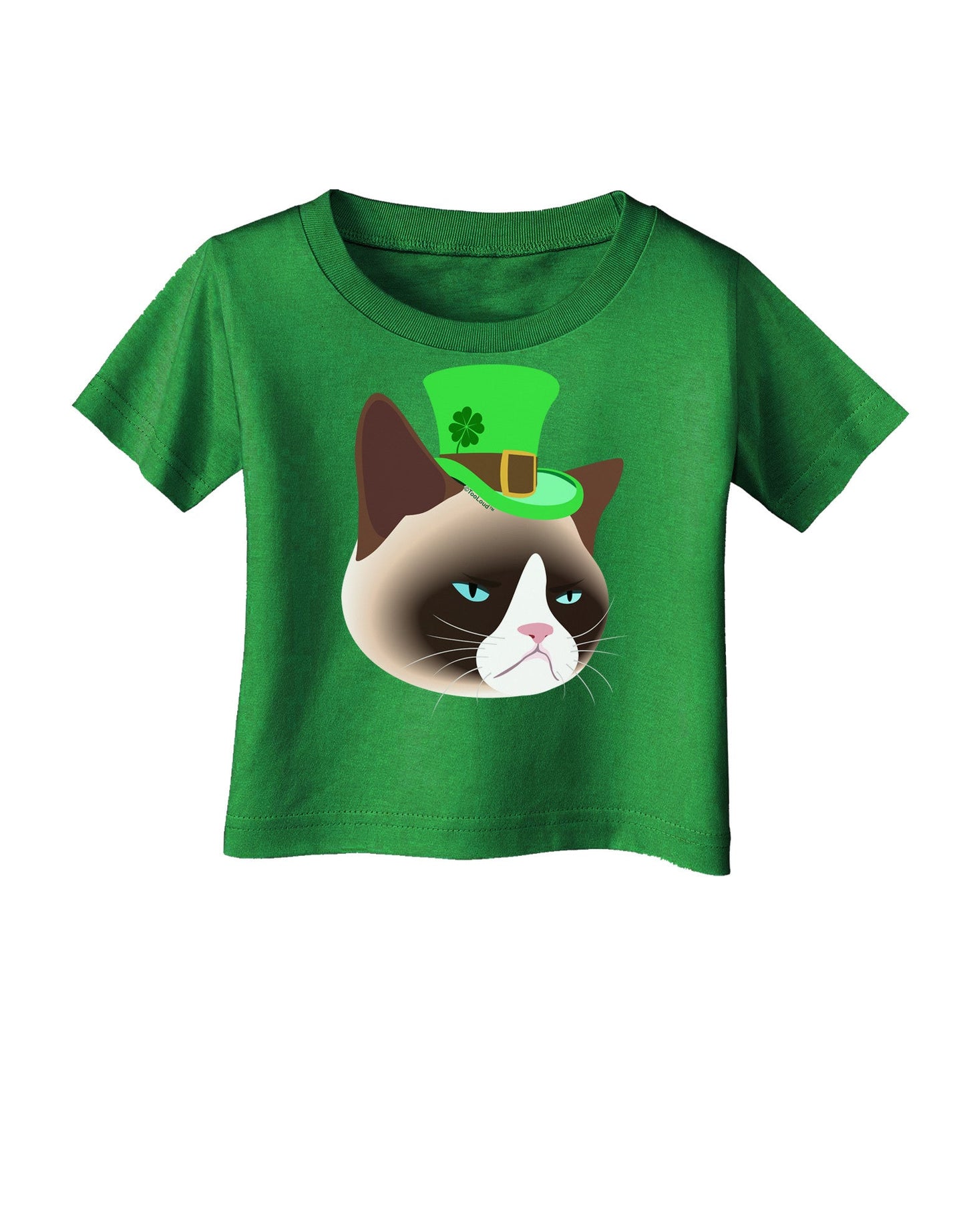 Leprechaun Disgruntled Cat Infant T-Shirt Dark-Infant T-Shirt-TooLoud-Clover-Green-06-Months-Davson Sales