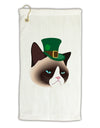 Leprechaun Disgruntled Cat Micro Terry Gromet Golf Towel 16 x 25 inch-Golf Towel-TooLoud-White-Davson Sales