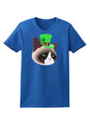 Leprechaun Disgruntled Cat Womens Dark T-Shirt-TooLoud-Royal-Blue-X-Small-Davson Sales