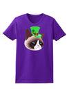 Leprechaun Disgruntled Cat Womens Dark T-Shirt-TooLoud-Purple-X-Small-Davson Sales