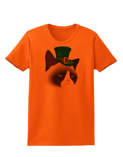 Leprechaun Disgruntled Cat Womens T-Shirt-Womens T-Shirt-TooLoud-Orange-X-Small-Davson Sales