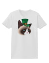 Leprechaun Disgruntled Cat Womens T-Shirt-Womens T-Shirt-TooLoud-White-X-Small-Davson Sales