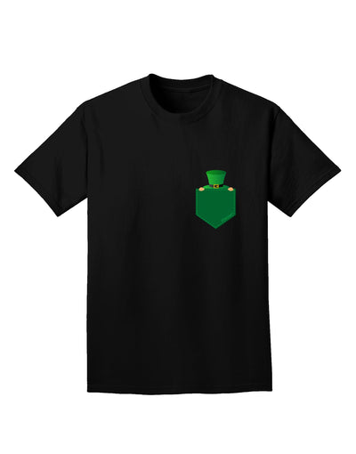 Leprechaun Peeking Out of Faux Pocket Adult Dark T-Shirt by TooLoud-Mens T-Shirt-TooLoud-Black-Small-Davson Sales