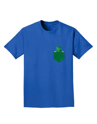 Leprechaun Peeking Out of Faux Pocket Adult Dark T-Shirt by TooLoud-Mens T-Shirt-TooLoud-Royal-Blue-Small-Davson Sales