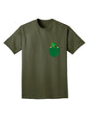 Leprechaun Peeking Out of Faux Pocket Adult Dark T-Shirt by TooLoud-Mens T-Shirt-TooLoud-Military-Green-Small-Davson Sales