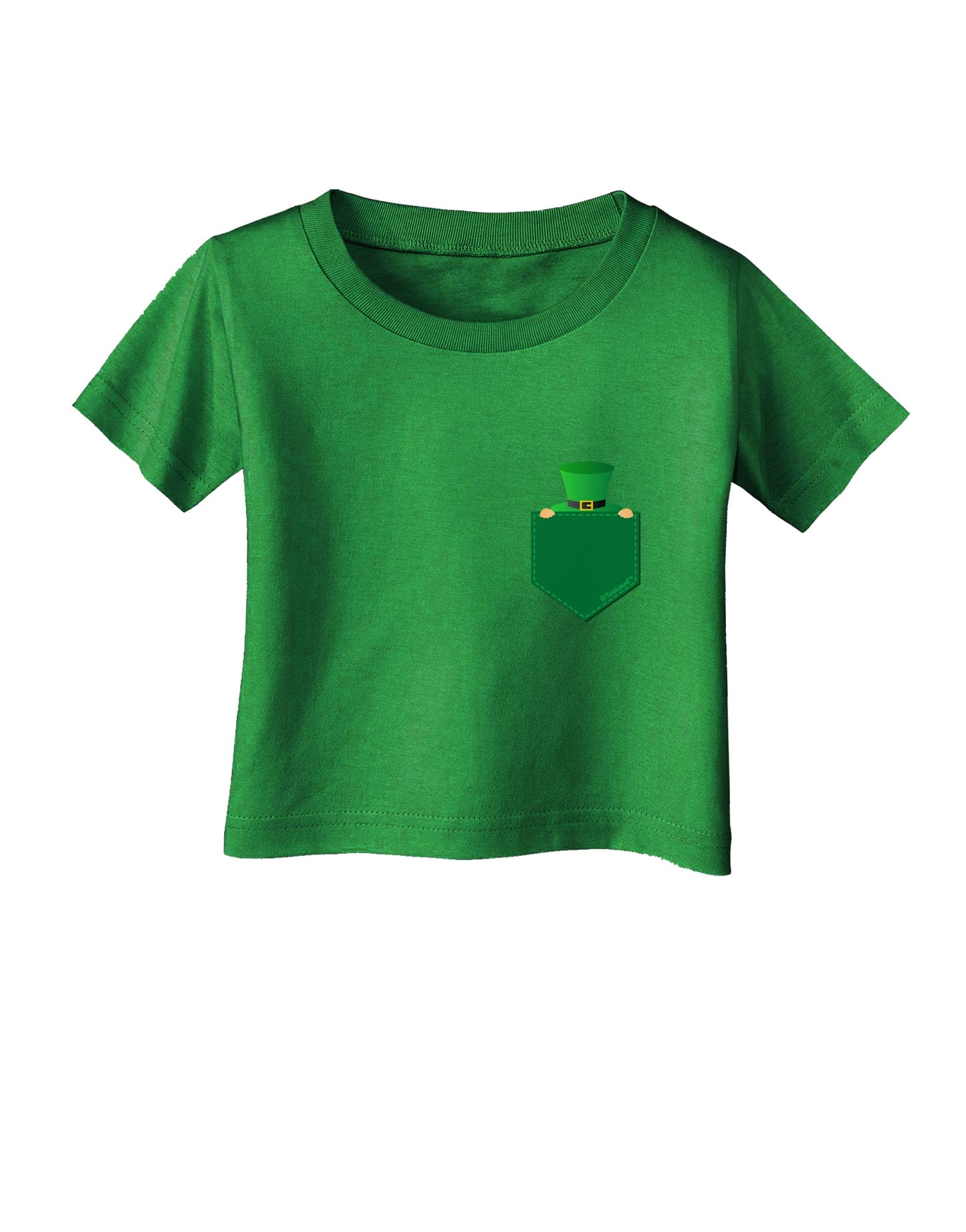 Leprechaun Peeking Out of Faux Pocket Infant T-Shirt Dark by TooLoud-Infant T-Shirt-TooLoud-Clover-Green-06-Months-Davson Sales