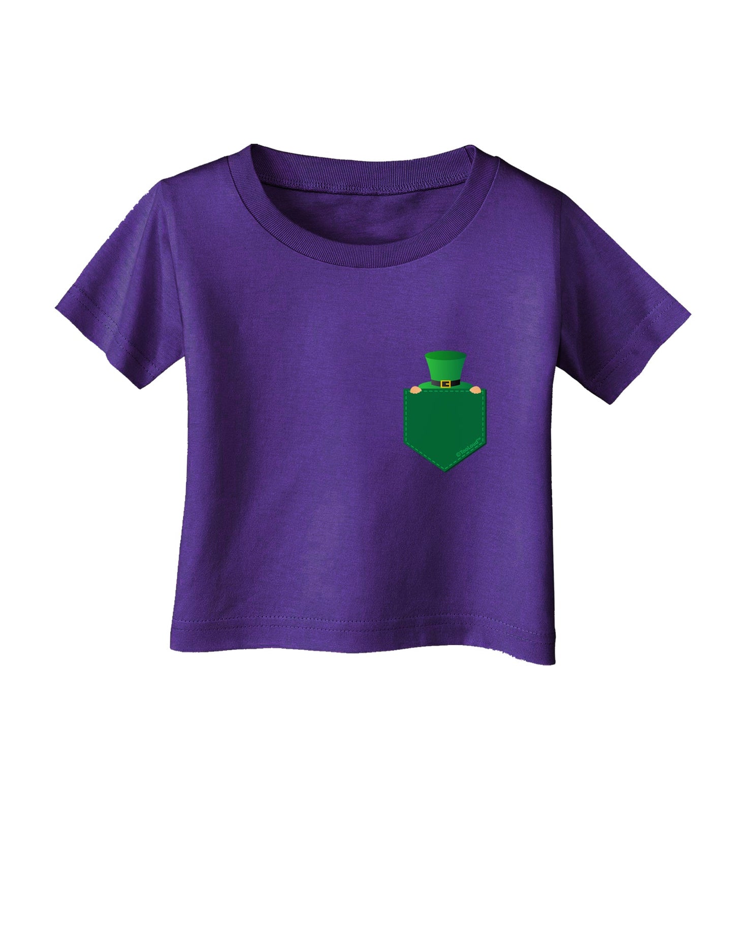 Leprechaun Peeking Out of Faux Pocket Infant T-Shirt Dark by TooLoud-Infant T-Shirt-TooLoud-Purple-06-Months-Davson Sales