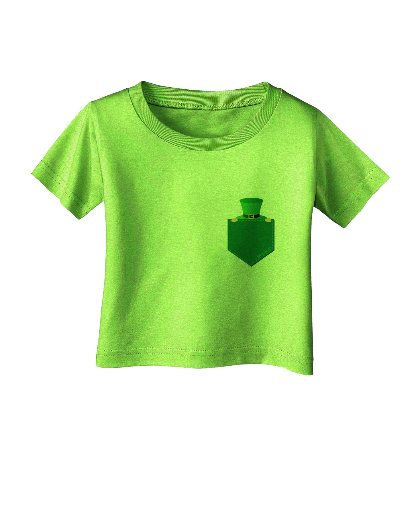 Leprechaun Peeking Out of Faux Pocket Infant T-Shirt by TooLoud-Infant T-Shirt-TooLoud-Lime-Green-06-Months-Davson Sales