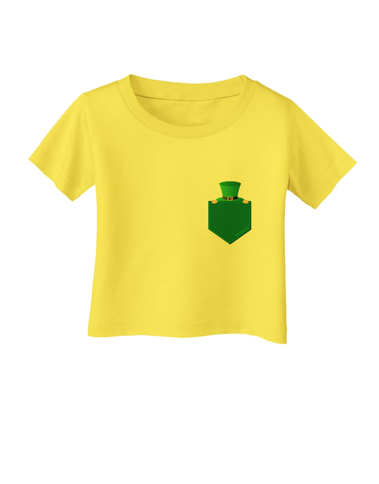 Leprechaun Peeking Out of Faux Pocket Infant T-Shirt by TooLoud-Infant T-Shirt-TooLoud-Yellow-06-Months-Davson Sales