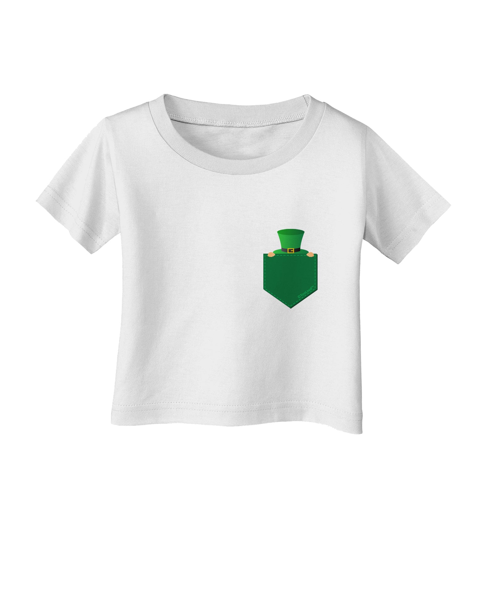 Leprechaun Peeking Out of Faux Pocket Infant T-Shirt by TooLoud-Infant T-Shirt-TooLoud-White-06-Months-Davson Sales