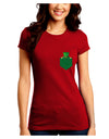 Leprechaun Peeking Out of Faux Pocket Juniors Crew Dark T-Shirt by TooLoud-T-Shirts Juniors Tops-TooLoud-Red-Juniors Fitted Small-Davson Sales