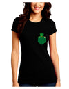 Leprechaun Peeking Out of Faux Pocket Juniors Crew Dark T-Shirt by TooLoud-T-Shirts Juniors Tops-TooLoud-Black-Juniors Fitted Small-Davson Sales