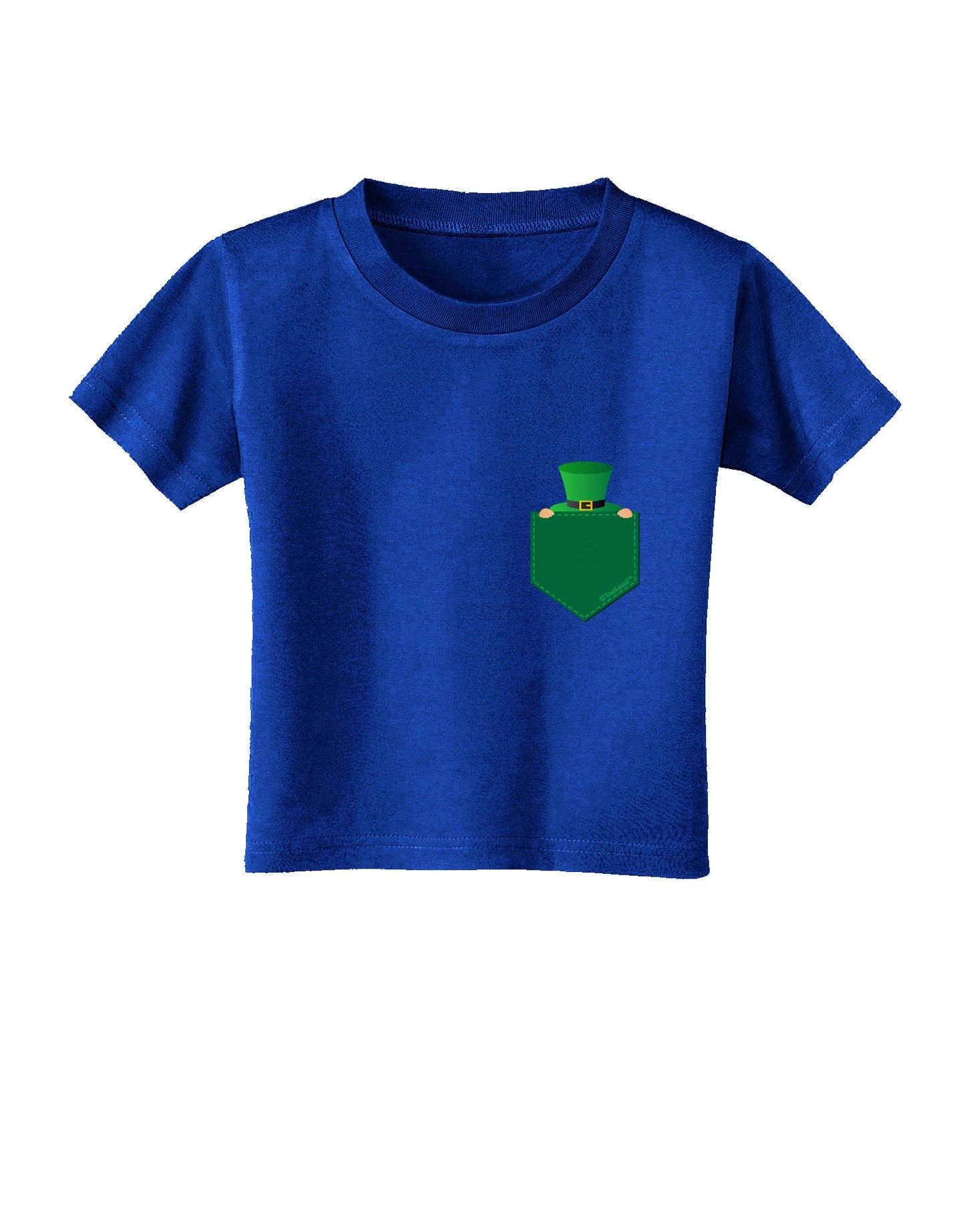 Leprechaun Peeking Out of Faux Pocket Toddler T-Shirt Dark by TooLoud-Toddler T-Shirt-TooLoud-Royal-Blue-2T-Davson Sales
