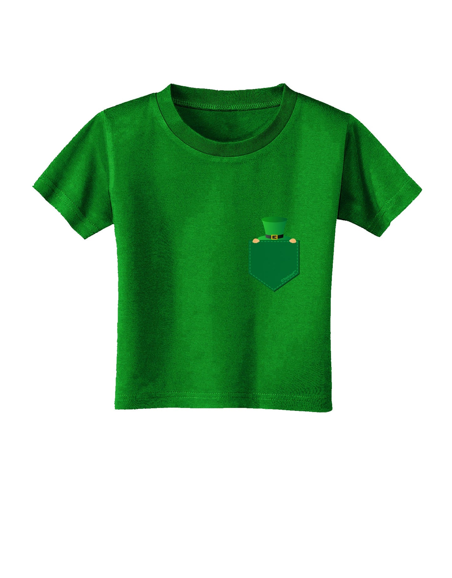 Leprechaun Peeking Out of Faux Pocket Toddler T-Shirt Dark by TooLoud-Toddler T-Shirt-TooLoud-Clover-Green-2T-Davson Sales