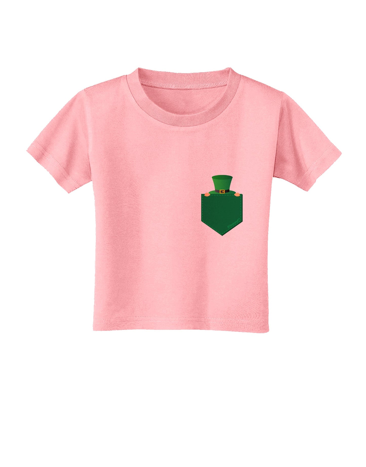 Leprechaun Peeking Out of Faux Pocket Toddler T-Shirt by TooLoud-Toddler T-Shirt-TooLoud-Candy-Pink-2T-Davson Sales