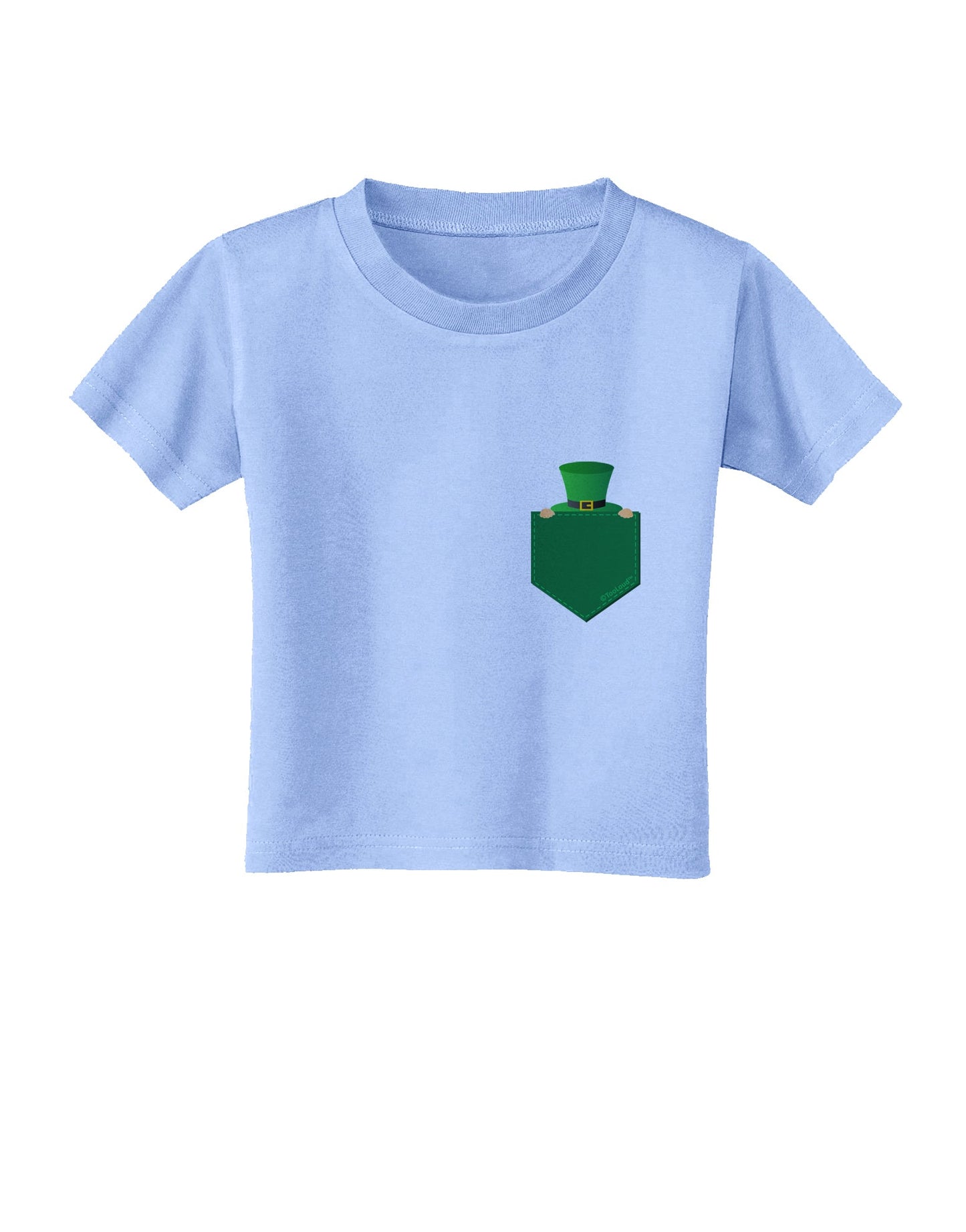 Leprechaun Peeking Out of Faux Pocket Toddler T-Shirt by TooLoud-Toddler T-Shirt-TooLoud-Aquatic-Blue-2T-Davson Sales