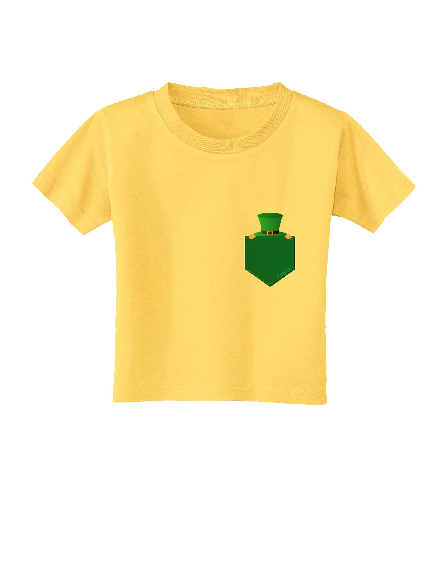Leprechaun Peeking Out of Faux Pocket Toddler T-Shirt by TooLoud-Toddler T-Shirt-TooLoud-Yellow-2T-Davson Sales