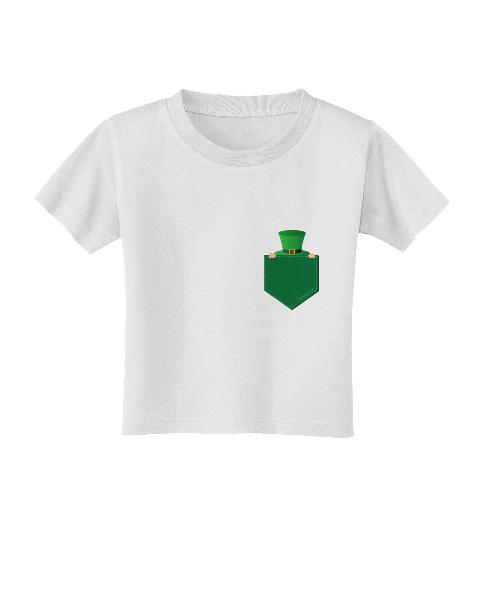 Leprechaun Peeking Out of Faux Pocket Toddler T-Shirt by TooLoud-Toddler T-Shirt-TooLoud-White-2T-Davson Sales