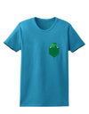 Leprechaun Peeking Out of Faux Pocket Womens Dark T-Shirt by TooLoud-Womens T-Shirt-TooLoud-Turquoise-X-Small-Davson Sales