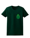 Leprechaun Peeking Out of Faux Pocket Womens Dark T-Shirt by TooLoud-Womens T-Shirt-TooLoud-Forest-Green-Small-Davson Sales