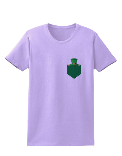 Leprechaun Peeking Out of Faux Pocket Womens T-Shirt by TooLoud-TooLoud-Lavender-X-Small-Davson Sales