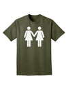 Lesbian Women Holding Hands LGBT Adult Dark T-Shirt-Mens T-Shirt-TooLoud-Military-Green-Small-Davson Sales