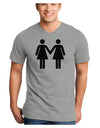 Lesbian Women Holding Hands LGBT Adult V-Neck T-shirt-Mens V-Neck T-Shirt-TooLoud-HeatherGray-Small-Davson Sales