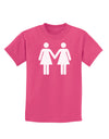 Lesbian Women Holding Hands LGBT Childrens Dark T-Shirt-Childrens T-Shirt-TooLoud-Sangria-X-Small-Davson Sales